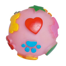 Dog Toy of Vinyl Ball with Printing Paws & Hearts for Dog